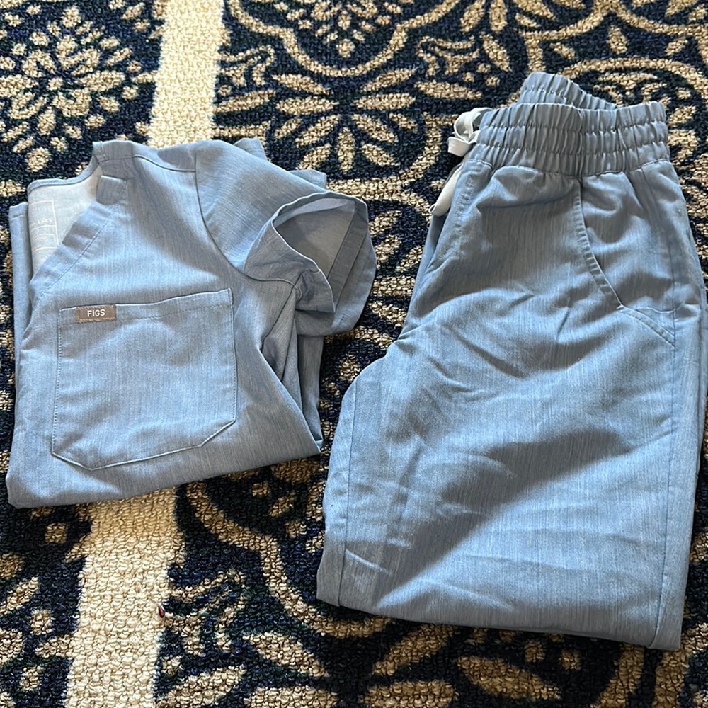 Figs scrubs set in Heather Indigo